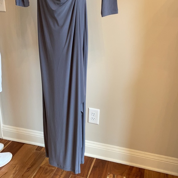 Ralph Lauren Long-sleeve Jersey Gown w/ Brooch - Picture 4 of 8